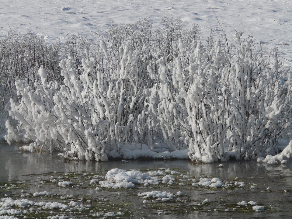 Hoarfrost snow deep snow
