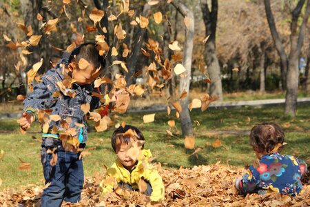 Happy kids autumn