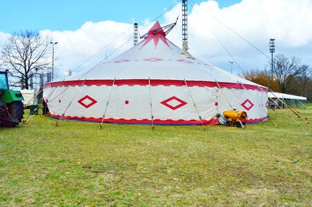 Meadow circus tent white photo