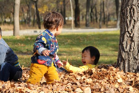 Happy kids autumn