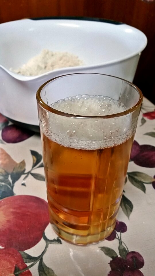 Glass drink flour