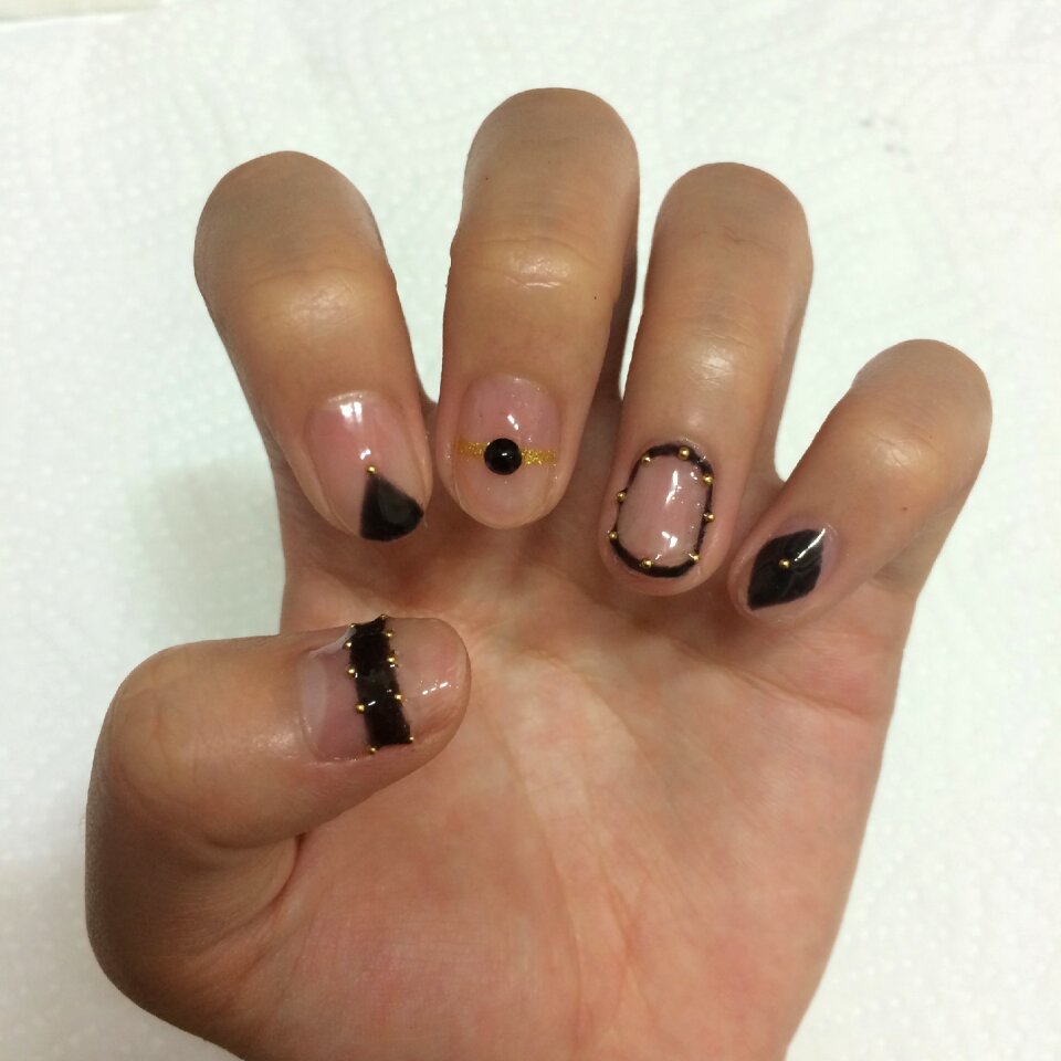 Gel nail bohemian nail hollow nail