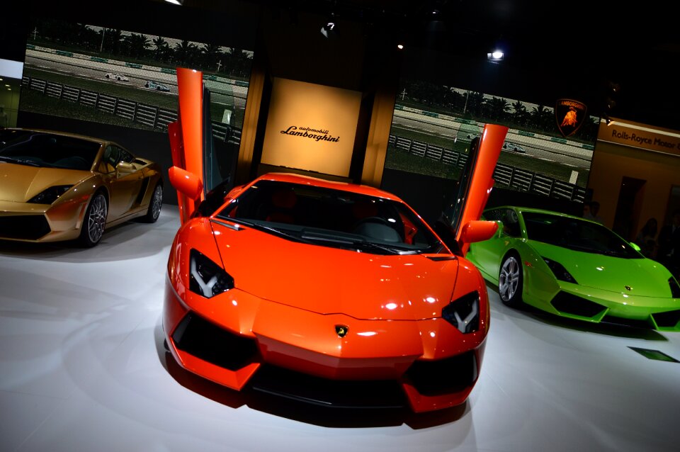 Black car auto show