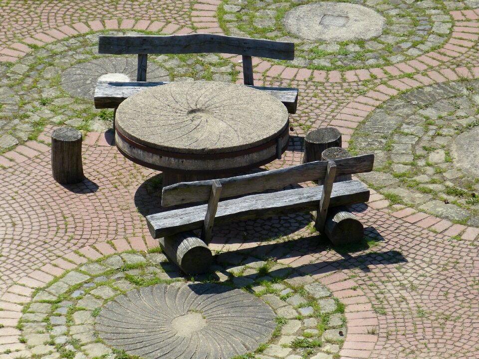 Bank millstone table