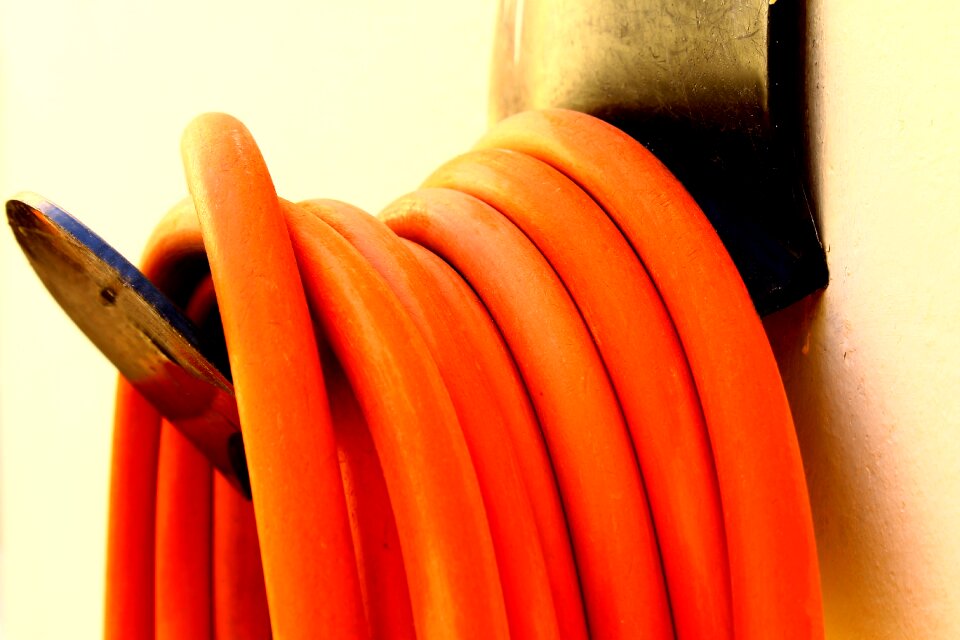 Rubber water hose wrapped