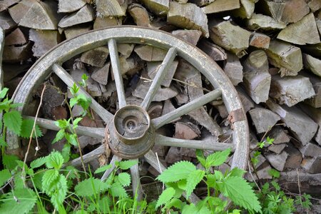 Wood holzstapel wooden wheel photo