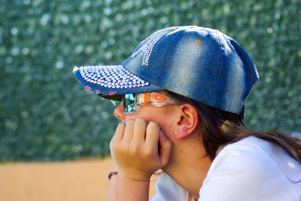 Girl cap sunglasses
