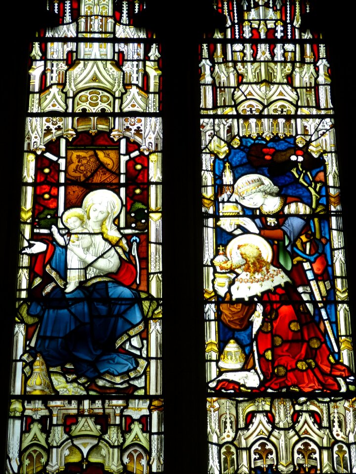 Stained glass old window faith