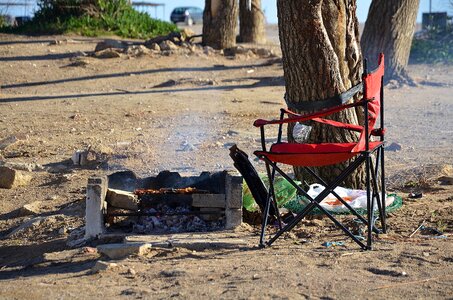 Wooden lonely grilled
