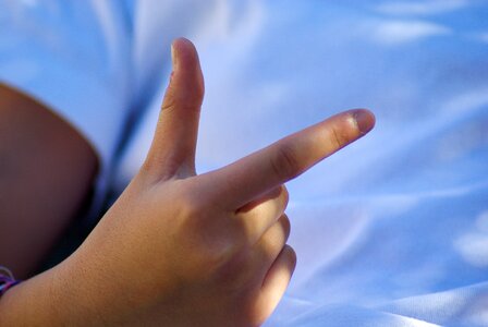 Hand fingers two