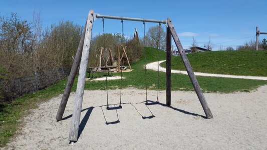 Playground swing play