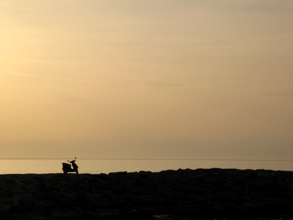 Beach summer sunset on the sea