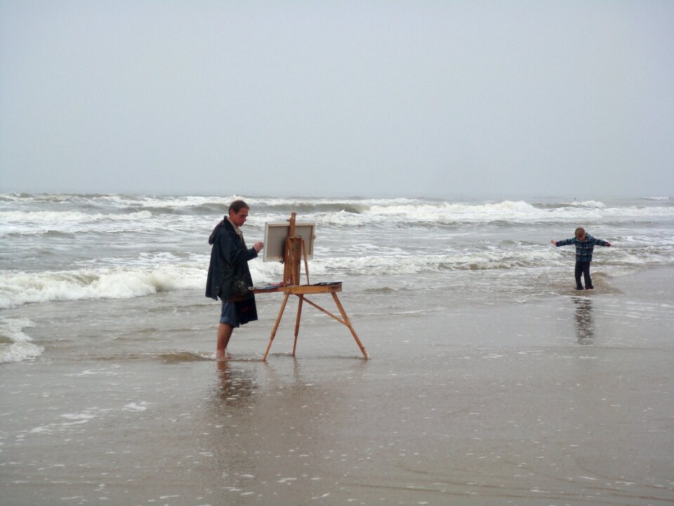 Paint sea beach