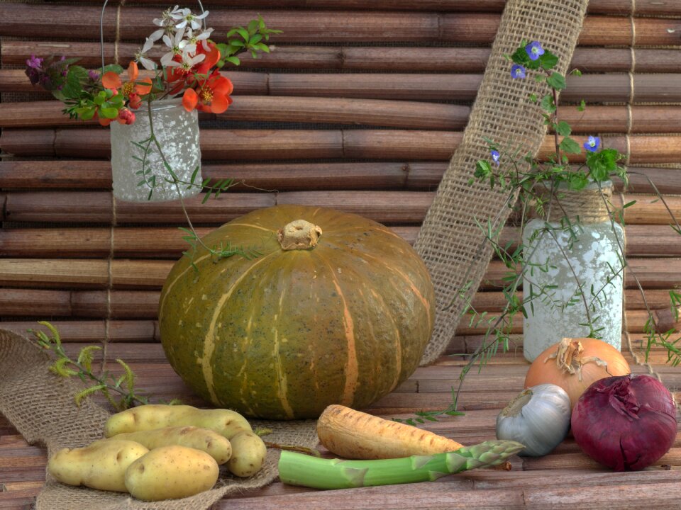 Vegetables flowers asparagus