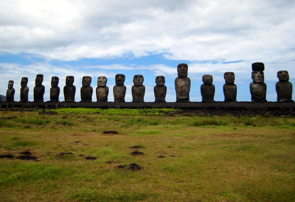 Easter island ahu tongariki stone figures