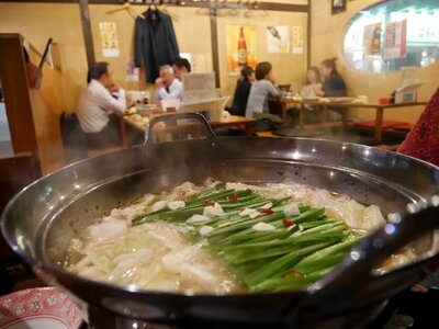 Grilled chicken motsu nabe cheers photo