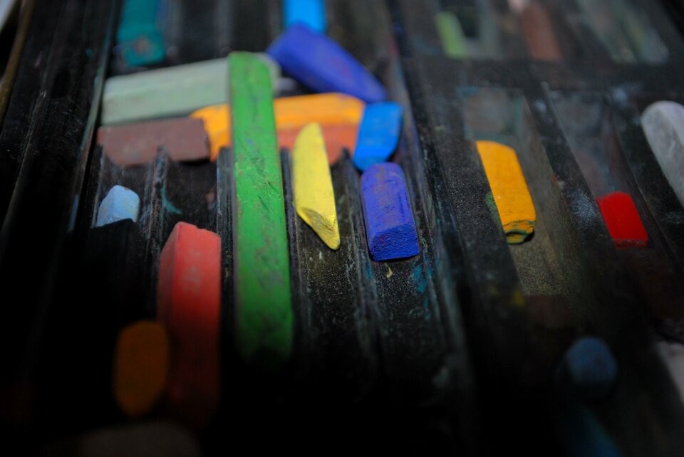 Drawing pastels chalk photo