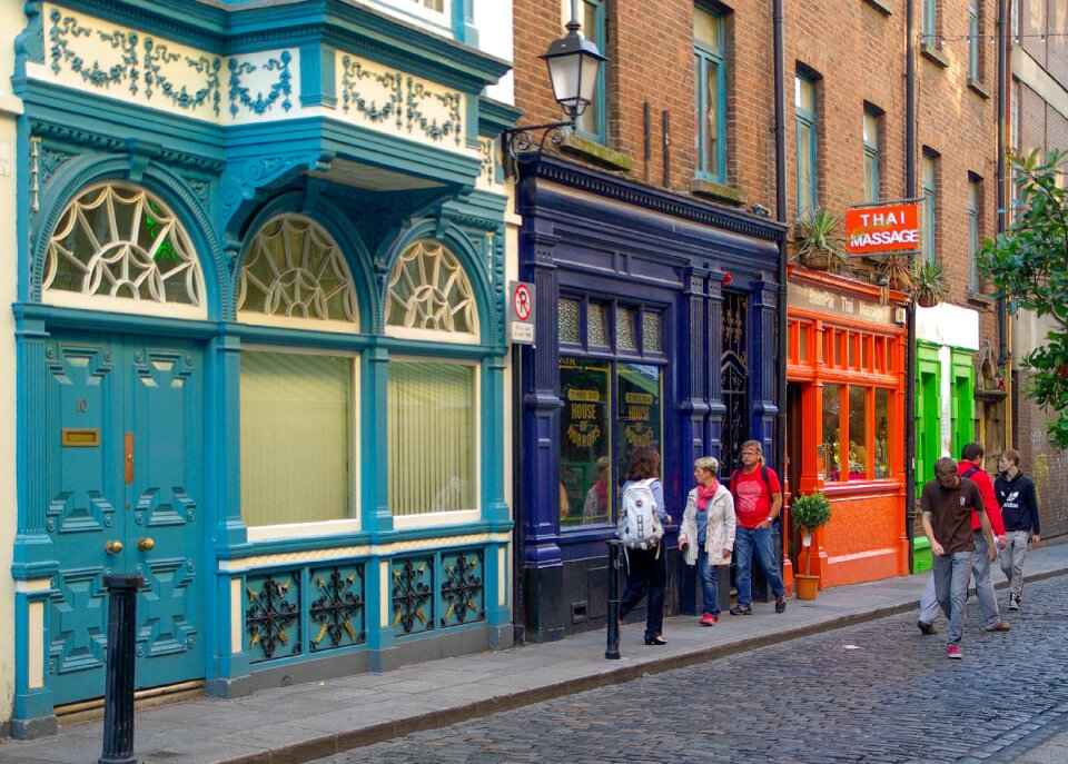 Dublin temple bar paved street