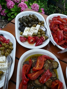 Olives paprika feta cheese photo