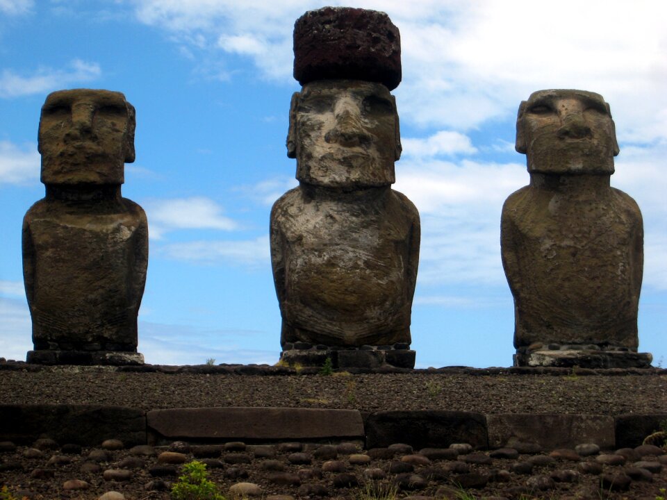 Easter island ahu tongariki stone figures