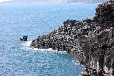 Sea rock lava photo