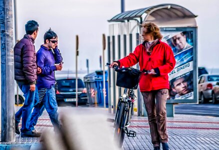 Women bicycle color photo