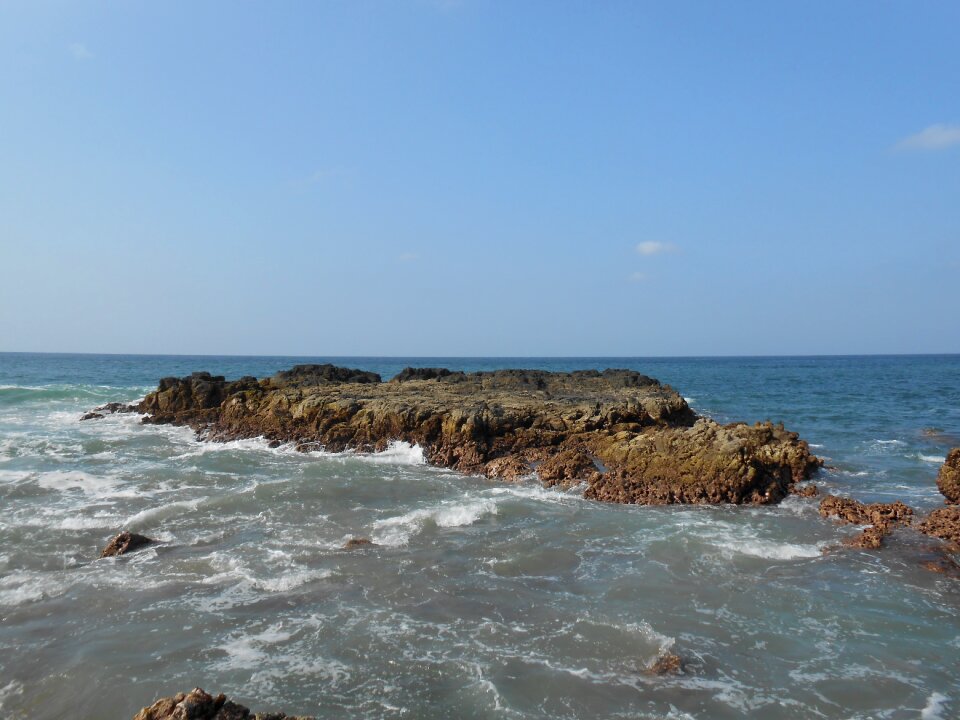 Blue landscape sea foam