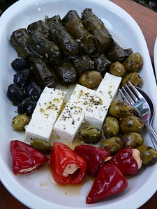 Salad olives paprika