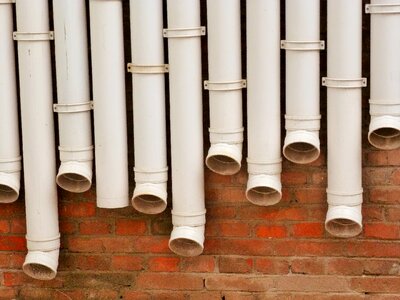 Rain gutter plastic masonry