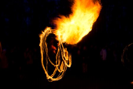 Fire show flame evening photo