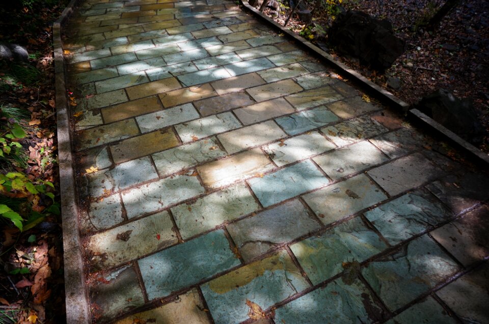 Stone road the mottled light and shadow