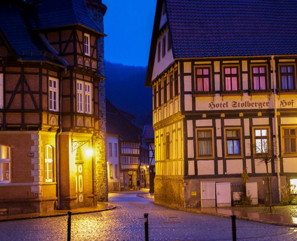 Fachwerkhäuser cobblestones facade photo