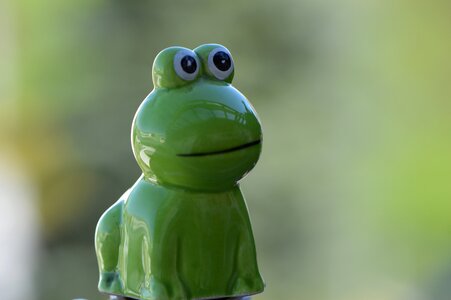 Close up green frog ceramic