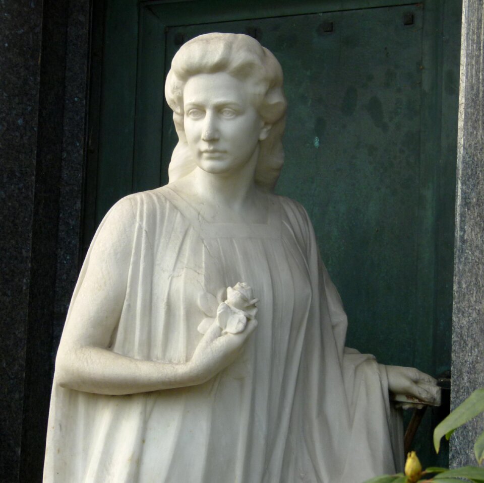 Transience cemetery angel figure