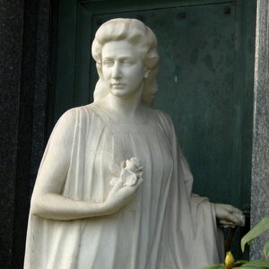 Transience cemetery angel figure