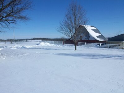 Snow rural countryside