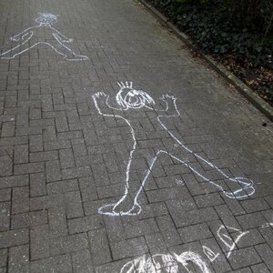 Children street chalk art photo