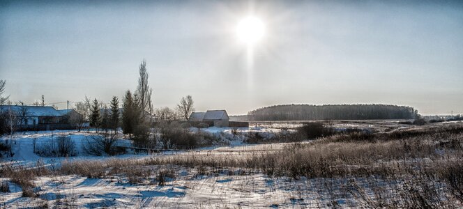 Winter sun landscape