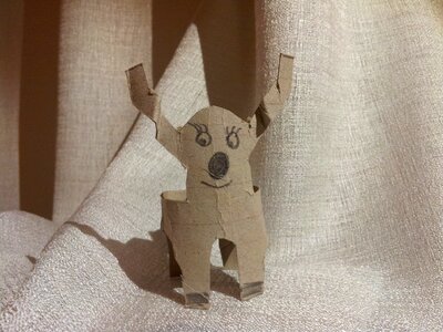 Paper reindeer child labor creativity