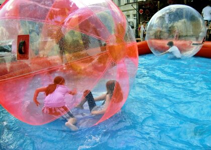 Zorbing inflatable balls pilgrimage