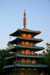 Pagoda disney sunset photo