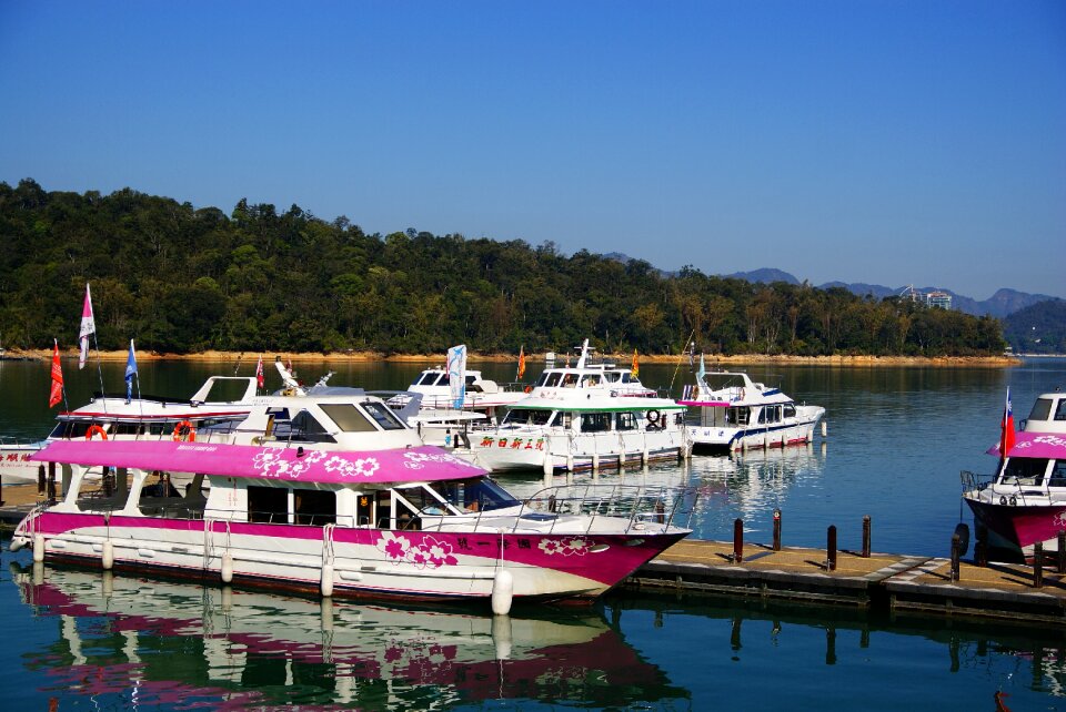 Sun moon lake landscape shipping