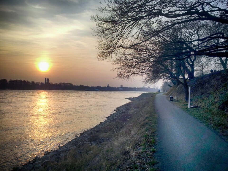 Sunset rhine cologne