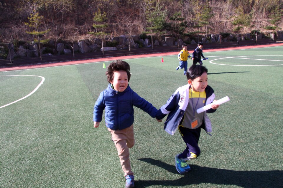 Children's running athletic