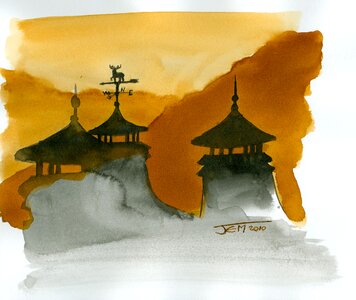 Distillery watercolor whisky