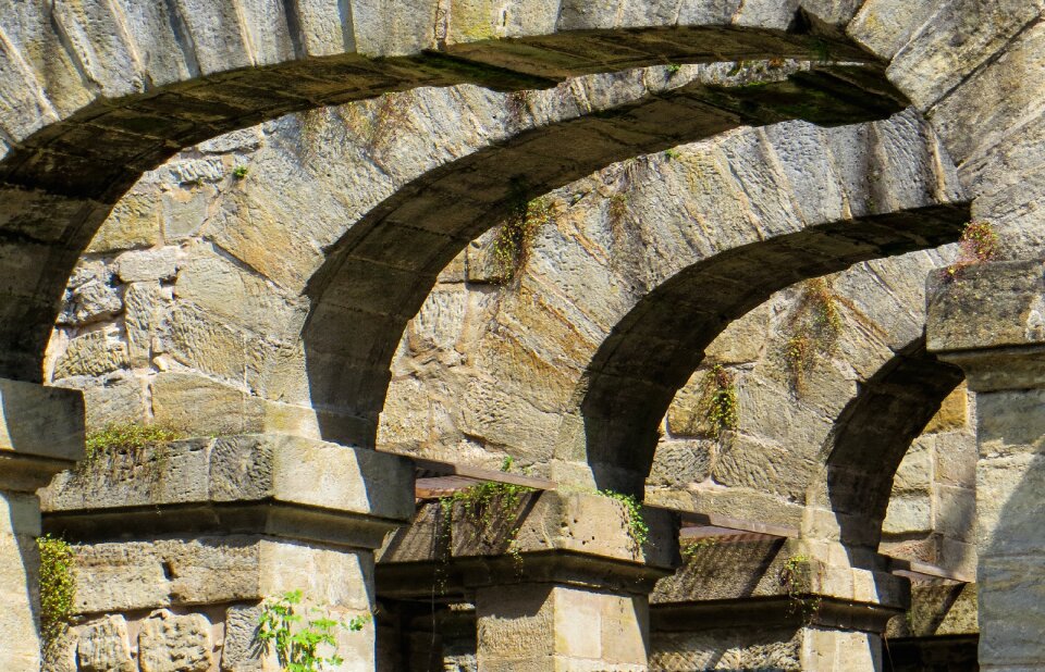 Antique stone round arch