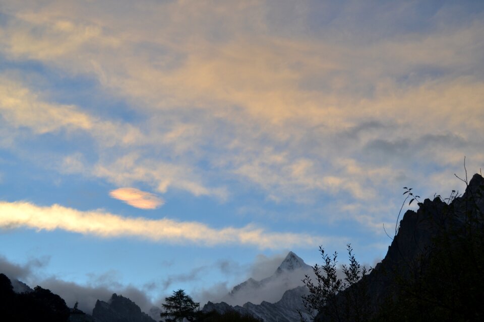The scenery snow mountain beautiful