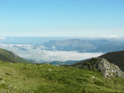 Lake high mountains mountain landscape photo