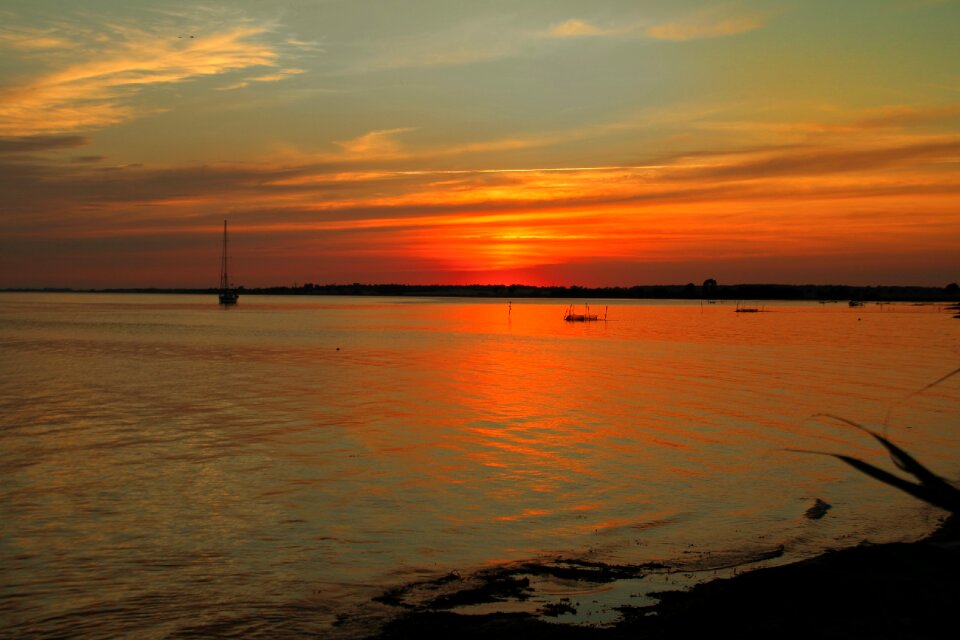 Colorful sunset horizon evening sun