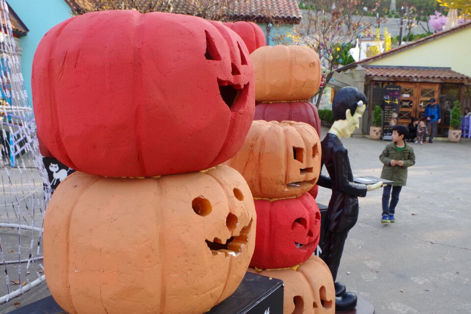 Santa plastic pumpkin sculpture